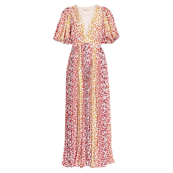 NWT ROCOCO SAND AVANA LEOPARD MAXI PLEATED DRESS - Picture 5 of 16